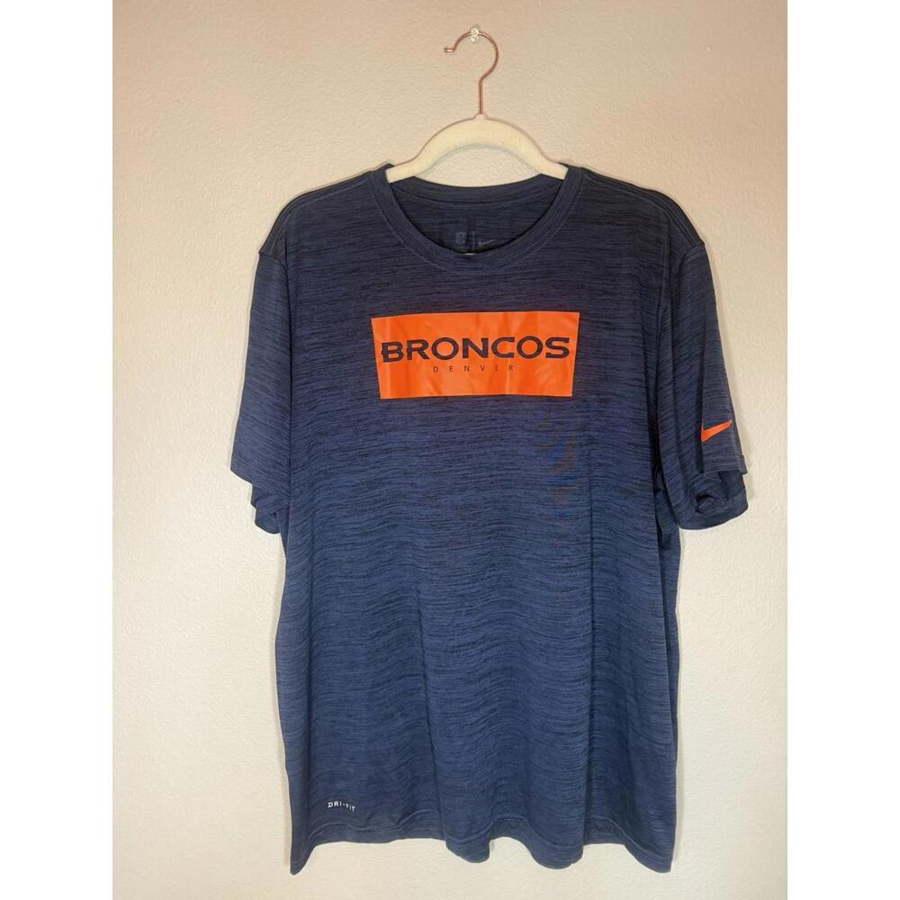 Denver Broncos Nike NFL On Field Dri-Fit Short Sleeve Shirt Size XL Dark Blue